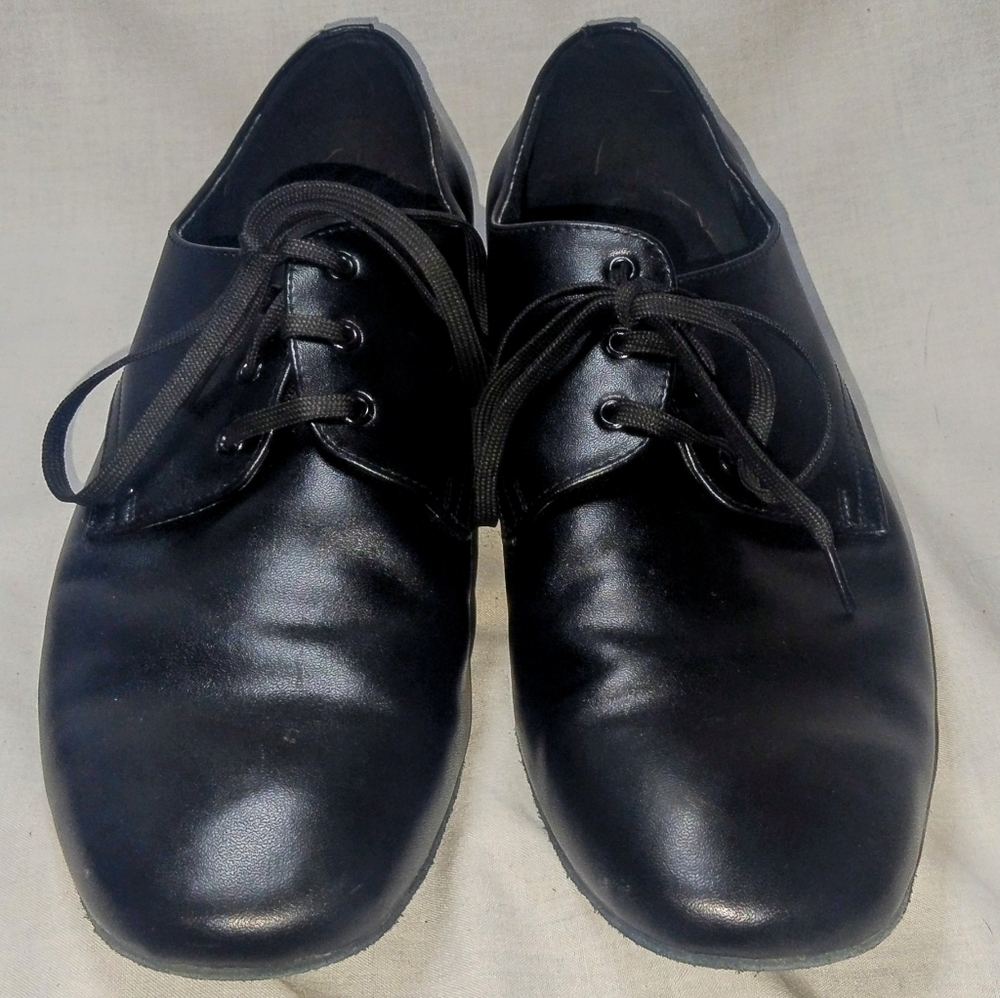 Very Fine Dancesport Shoes Mens SZ 9 W Black Leather 1" Heal , With Original Box